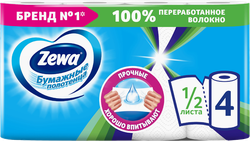 Полотенца бумажные ZEWA 1/2 листа, 4шт, детальное фото