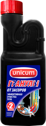 Средство для удаления засоров UNICUM Tornado гранулированное, 600г, крупный план