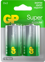 Батарейки алкалиновые GP Super Alkaline D LR20/13A, 2шт, картинка