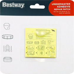 Набор для ремонта надувных изделий BESTWAY заплатки, Арт. 62091, 10шт, крупный план