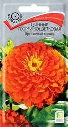 Семена ПОИСК Цинния георгиноцветковая Оранжевый король, 0,4г, картинка