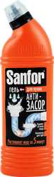 Средство для прочистки труб SANFOR на кухне, 750г, крупный план