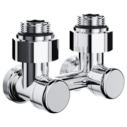 Узел нижнего подключения ROYAL THERMO Design угловой 1/2"х3/4" EK (хром), фотография