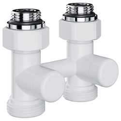 Узел нижнего подключения ROYAL THERMO Design прямой 1/2"х3/4" EK (белый), вид