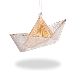 Украшение новогоднее ERICHKRAUSE DECOR Кораблик золотой 13см, подвесное, Арт. 58882, фотография