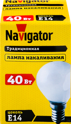 Лампа накаливания NAVIGATOR 40Вт Е14, матовая, шар, фотография