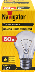 Лампа накаливания NAVIGATOR 60Вт Е27, матовая, свеча, фото
