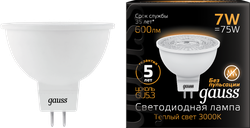 Лампа светодиодная GAUSS Blk MR16 7Вт теплый, детальное фото