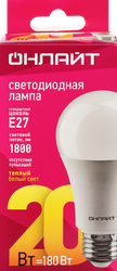 Лампа светодиодная ОНЛАЙТ E27 20Вт, теплый свет, груша Арт. 61157, картинка