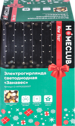 Электрогирлянда HOMECLUB Занавес 154LED-лампы, 1,5х1,3м, теплый белый,  IP20 Арт. O-WPX2020007, изображение