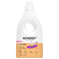 Эко-гель для стирки детских вещей WONDER LAB Цветы хлопка, 1л, детальное фото