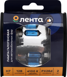 Лампа галогенная для фар ЛЕНТА H7, 55W, 4100K Арт. H7 12V55W, 2шт, картинка