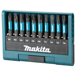 Набор бит MAKITA Impact Black 50 мм 10 шт..(PH1,PH2,PH3,PZ1,PZ2,PZ3,T15,T20,T, фотография
