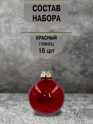 Набор шаров алые паруса 3.5см, 16шт, вид