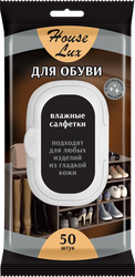 Салфетки влажные для ухода за обувью HOUSE LUX с клапаном Арт. 72165, 50шт, вид