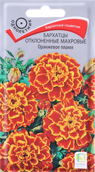 Семена ПОИСК Бархатцы отклоненные махровые Оранжевое пламя, 0,4г, детальное фото