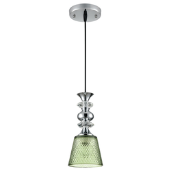 Подвесной светильник LUMION SUSPENTIONI LN26 392 хром/зеленый металл/стекло E27 1*60W 22, детальное фото