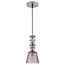 Подвесной светильник LUMION SUSPENTIONI LN26 392 хром/розовый металл/стекло E27 1*60W 22, детальное фото