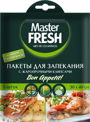 Пакеты для запекания MASTER FRESH жаропрочные клипсы, 5шт, детальное фото