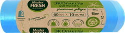 Пакеты для мусора MASTER FRESH Eco 60 литров, с усиленными завязками, голубые, 10шт, фото