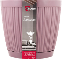 Горшок для цветов с поддоном INGREEN Barcelona 6,5л d=24см, цвет морозная слива, Арт. IG623110053, вид