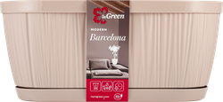 Горшок для цветов с поддоном INGREEN Barcelona 2,7л 27,5х14,5см овальный, цвет молочный шоколад, Арт. IG623310047, детальное фото