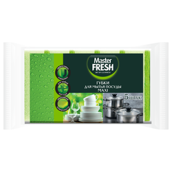 Губка для посуды MASTER FRESH Maxi, 5шт, крупный план