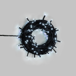 Гирлянда домашняя Твинкл, 100 LED, белый, с динамикой, не соединяется, 10м, зеленый провод, фото