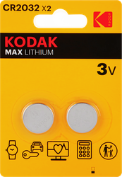 Батарейки KODAK Max Lithium CR2032-2BL, 2шт, детальное фото