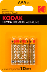Батарейки KODAK Ultra Premium Alkaline LR03-4BL K3A-4 U Б0005128, 4шт, детальное фото