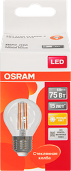 Лампа светодиодная OSRAM LED Star, 6Вт, E27, 2700К, теплый белый свет, шар, детальное фото