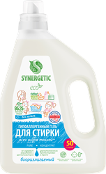 Гель для стирки SYNERGETIC Pure биоразлагаемый концентрированный, 1.5л, крупный план