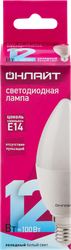 Лампа светодиодная ОНЛАЙТ LED 12Вт, 4000К, Е14, свеча Арт. 90055, фотография
