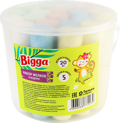 Игрушка BIGGA Цветной мел в ведерке, Арт. 2205K0100, 20шт, фотография