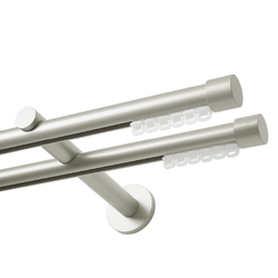 Карниз ARTTEX двухрядный профильный Glide, цвет Сталь 320см, Заглушка, 10к, детальное фото