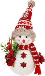 Фигура новогодняя HomeClub классика, Снеговик круглый, 33/43×25/33см, красная, вид