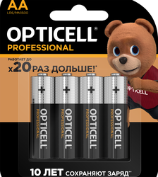 Элемент питания OPTICELL Professional АА, Арт. 5052001, 4шт, крупный план