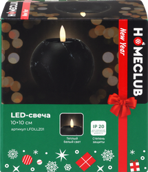 Свеча светодиодная LED HOMECLUB Marble, теплый белый, пластик, 10см, на батарейках, Арт. LFDLLZ01, картинка
