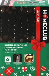 Электрогирлянда HOMECLUB Занавес Роса, 200 microLED, 2,6x2м, теплый 
белый, 8 режимов, с пультом, изображение