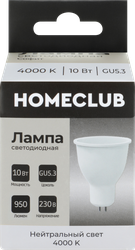 Лампа светодиодная HOMECLUB софит 10Вт GU5.3 нейтральный свет, Арт. LED-MR16-10GU5.340, детальное фото
