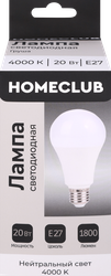 Лампа светодиодная HOMECLUB груша 20Вт E27 нейтральный свет, Арт. LED-A70-20E2740, фотография
