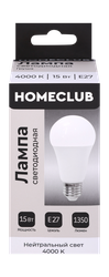 Лампа филаментная HOMECLUB груша 6Вт Е27 теплый свет, Арт. FIL-A55-6Е2727, фотография