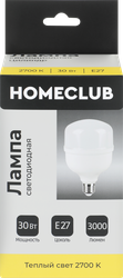 Лампа светодиодная HOMECLUB цилиндр 30Вт E27 теплый свет, Арт. LED-T100-30E2727, картинка