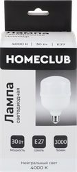 Лампа светодиодная HOMECLUB цилиндр 30Вт E27 нейтральный свет, Арт. LED-T100-30E2740, картинка