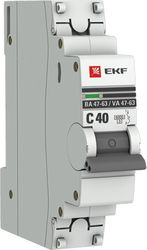 Автомат однополюсный EKF PROX 1P 40А С, изображение