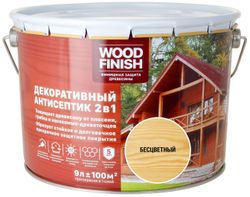 Антисептик DEKART Wood Finish полуматовый бесцветный 9 л, детальное фото