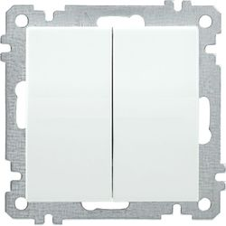 Выключатель 2-клавишный IEK BOLERO EVB20-K01-10-1 белый, вид