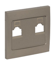 Панель лицевая ВАЛЕНСИЯ розетки RJ-45 2-МЕСТНАЯ кашемир, картинка