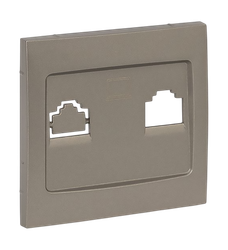 Панель лицевая ВАЛЕНСИЯ розетки RJ-45 1-МЕСТНАЯ кашемир, фото