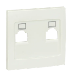 Панель лицевая ВАЛЕНСИЯ розетки RJ-45 2-МЕСТНАЯ жемчуг, детальное фото